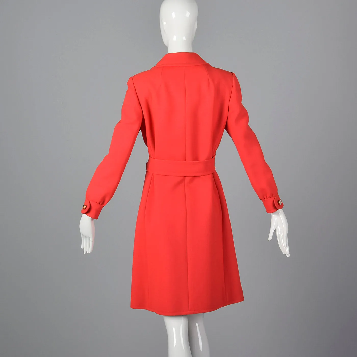 1960s Bright Red Coat Dress