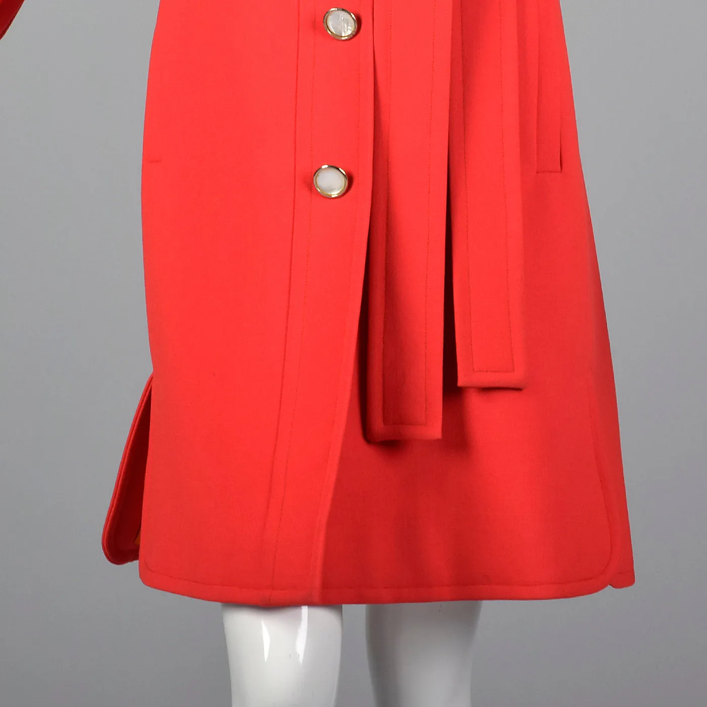 1960s Bright Red Coat Dress