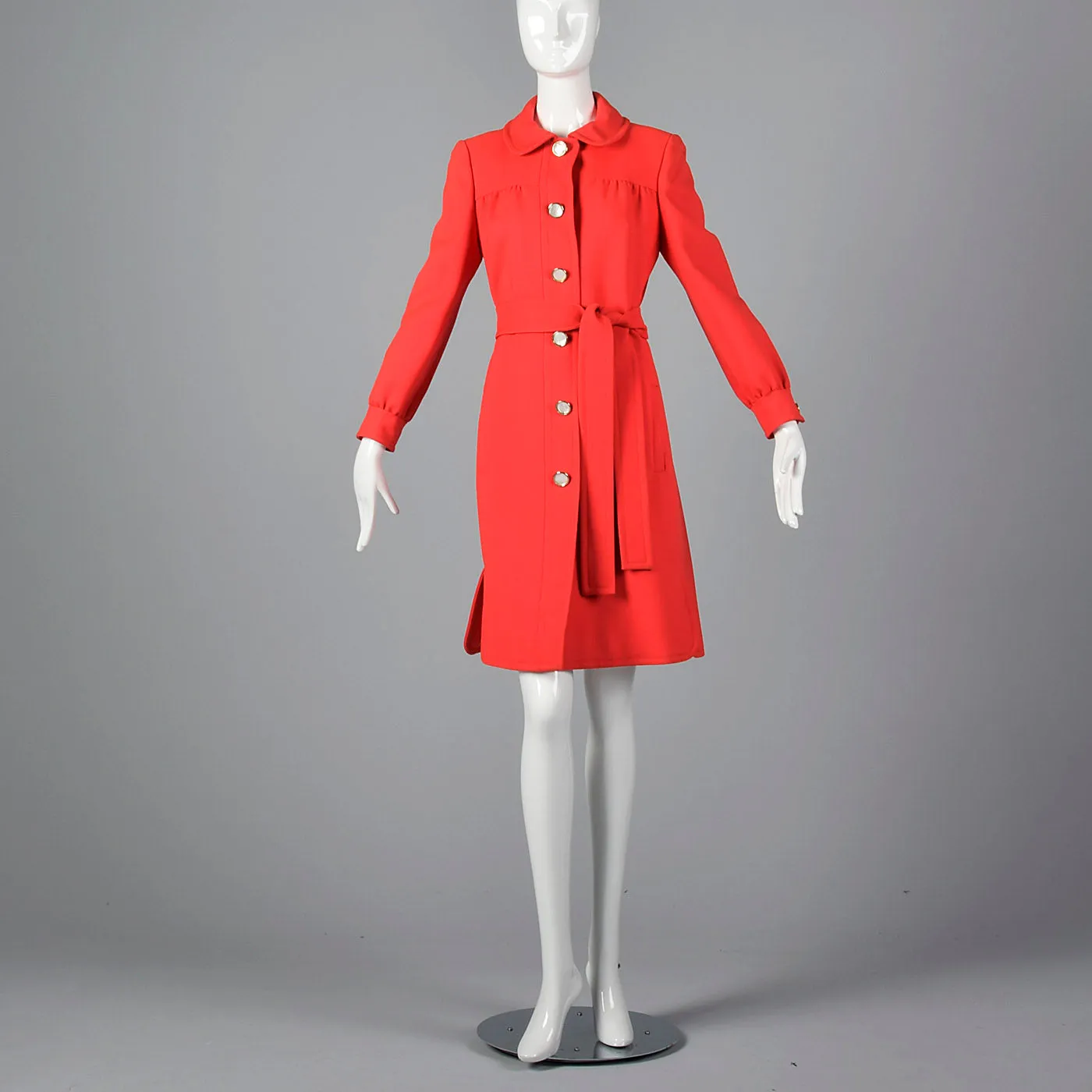 1960s Bright Red Coat Dress