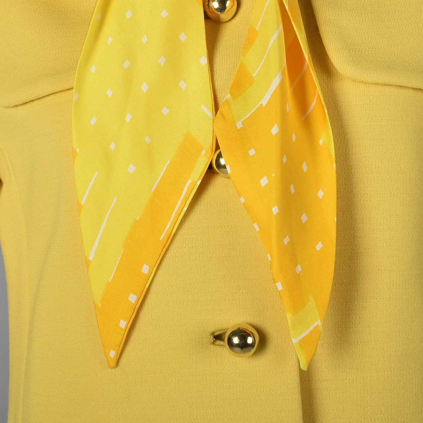1960s Pat Sandler Bonwit Teller Yellow Silk Dress and Coat Set