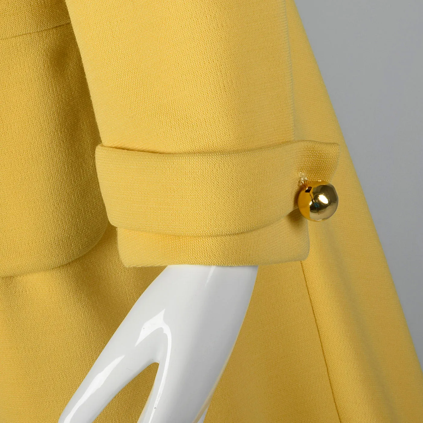 1960s Pat Sandler Bonwit Teller Yellow Silk Dress and Coat Set