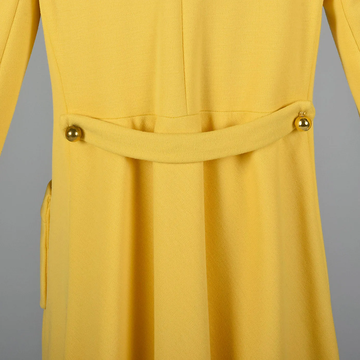 1960s Pat Sandler Bonwit Teller Yellow Silk Dress and Coat Set