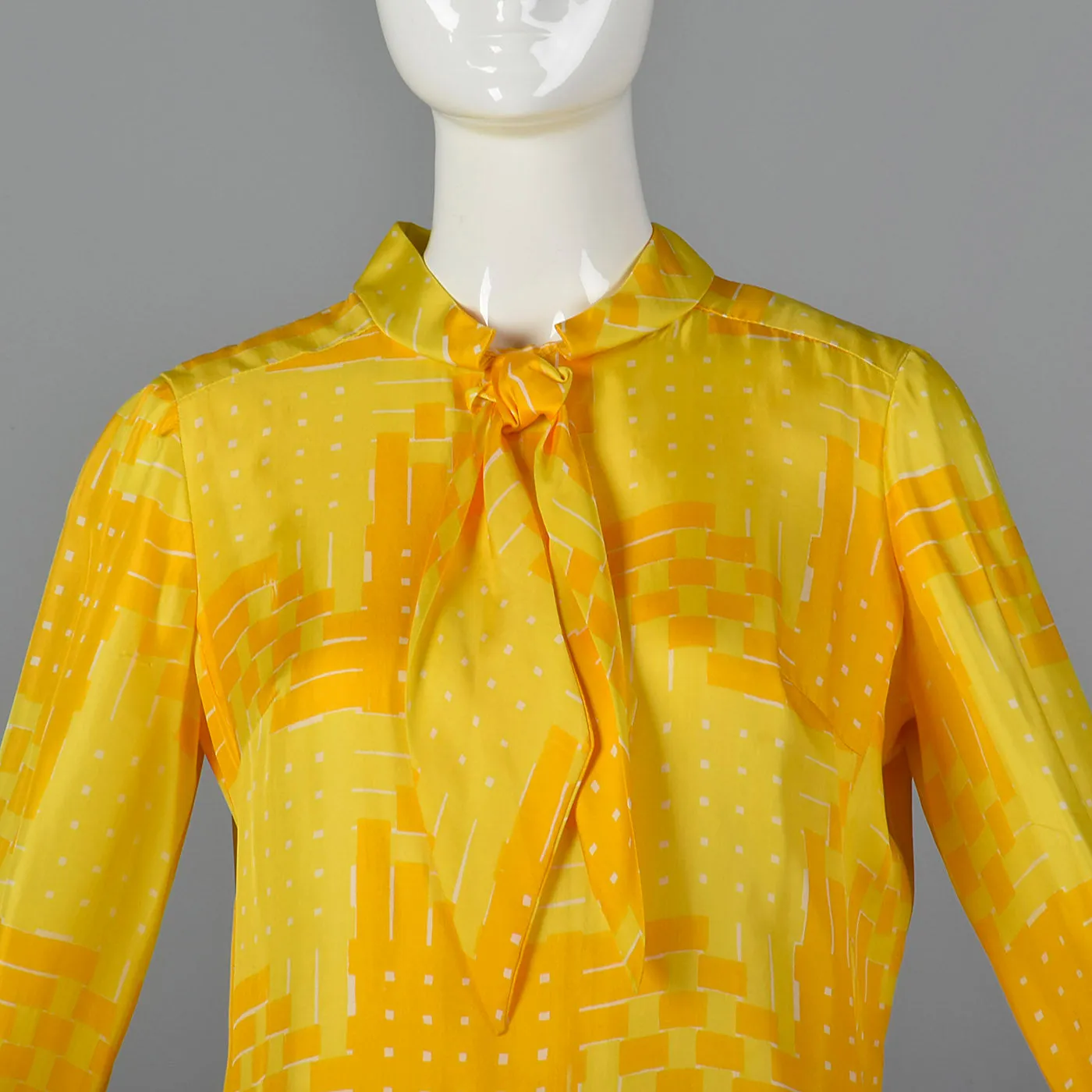 1960s Pat Sandler Bonwit Teller Yellow Silk Dress and Coat Set