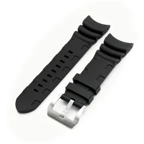 26mm Q.R. Firewave Resilient Curved End FKM rubber Watch Strap, Black
