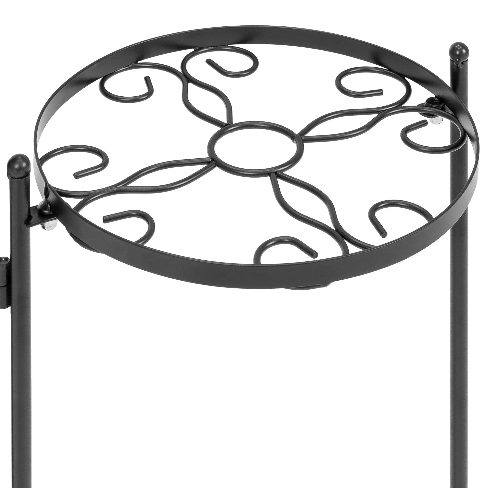 5-Tier Multi-Level Adjustable Folding Metal Plant Stand Display, 28in Tall