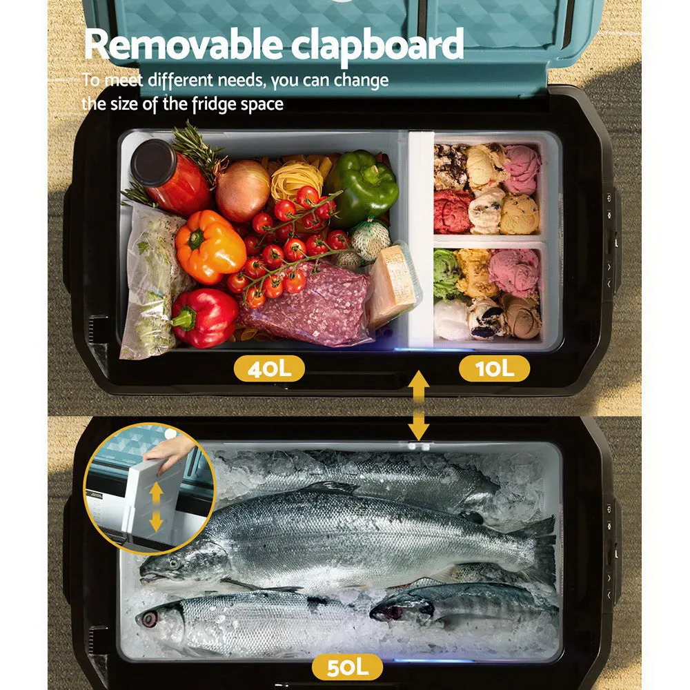50L Portable Fridge Freezer w/ LCD & USB Port | Glacio