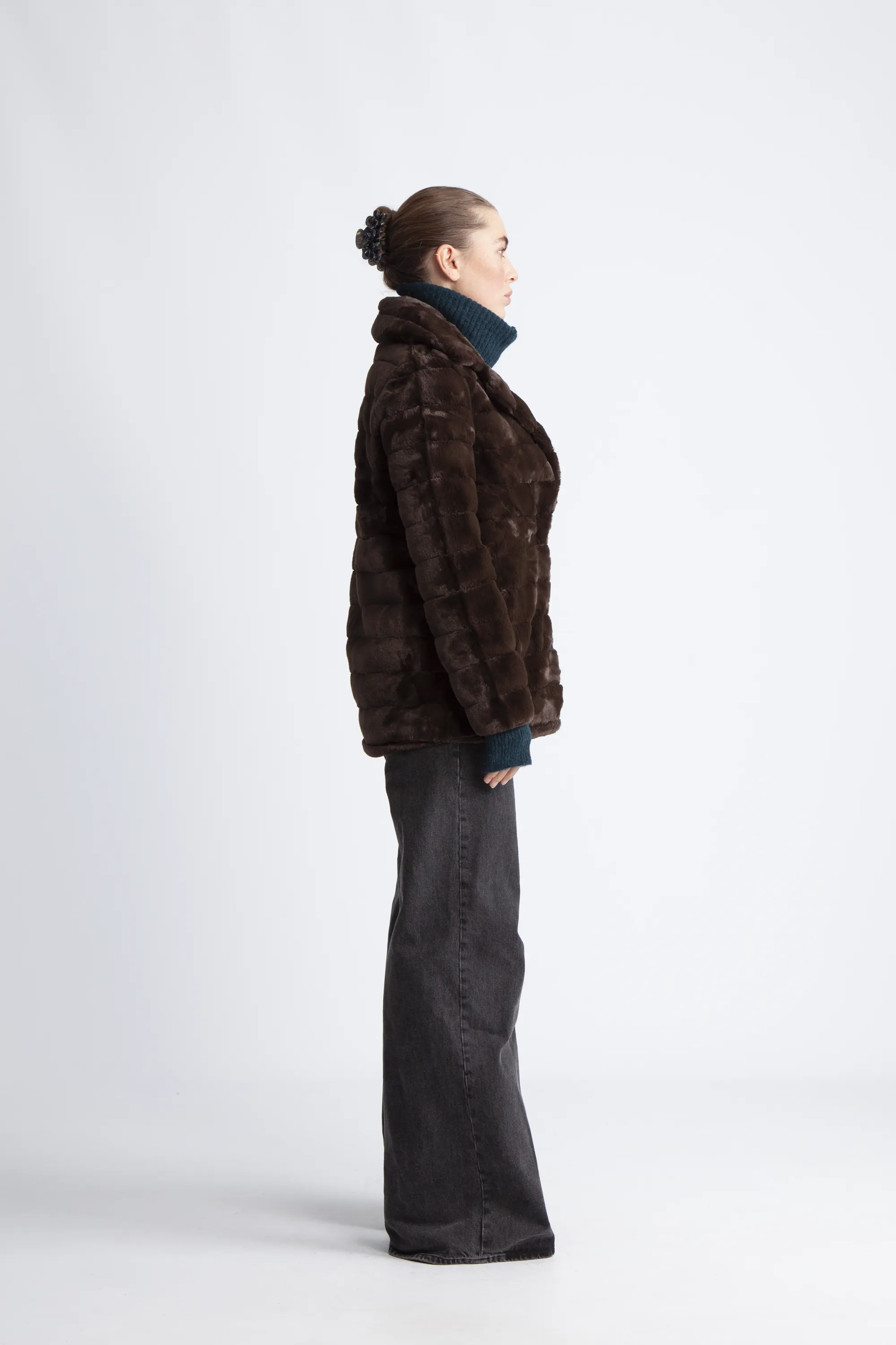Bailey Faux Fur Coat Short - Dark Brown