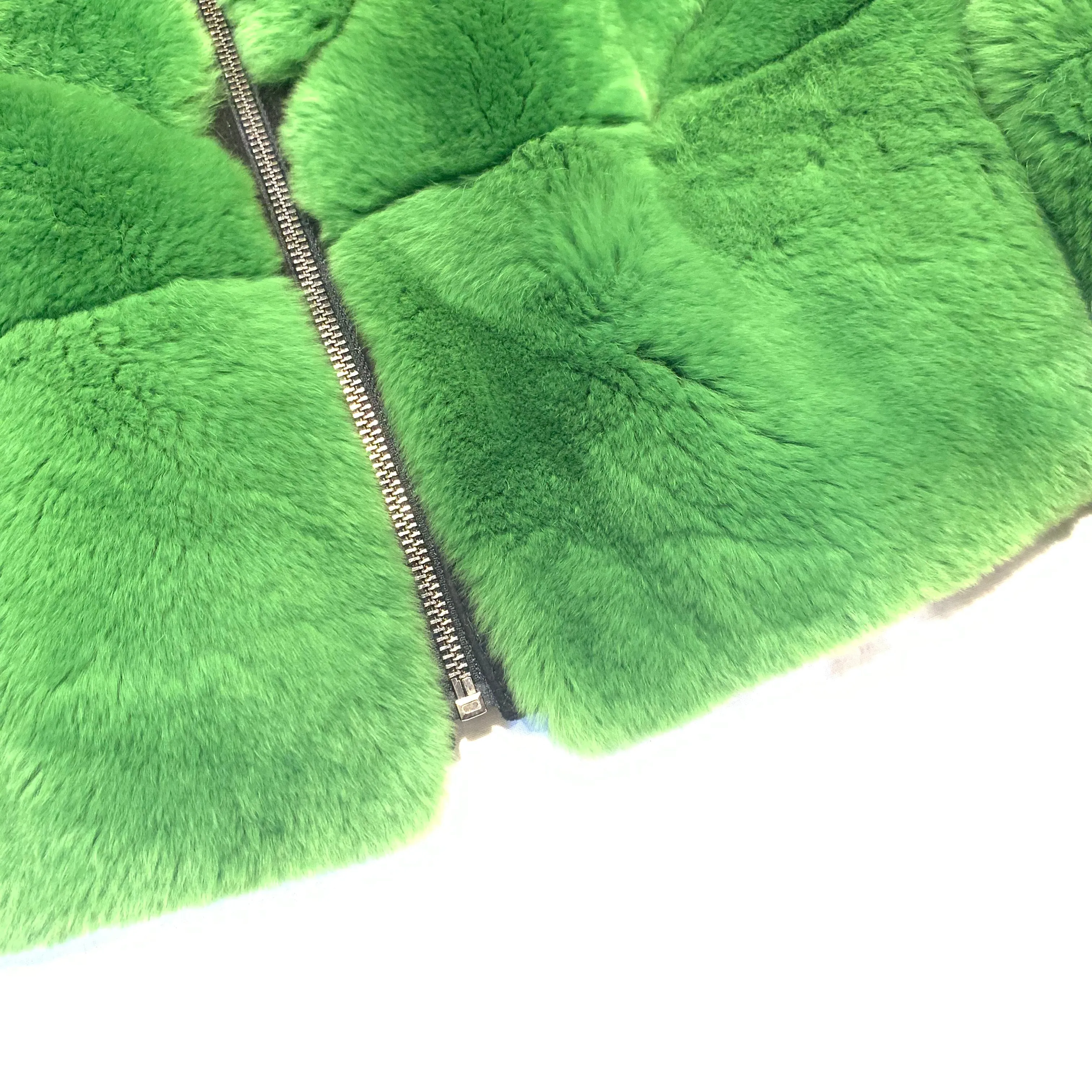 Barya NewYork Ladies Cim Yesil Green Rex Rabbit Fur Coat