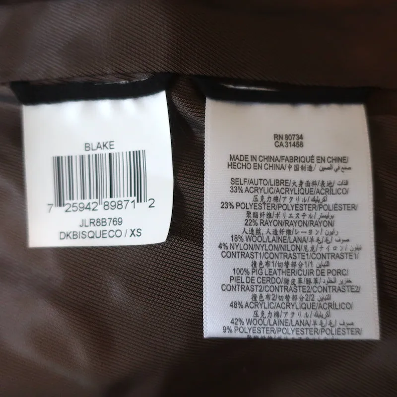 BCBGMAXAZRIA Trench Coat Blake Leopard Faux Fur & Leather Size Extra Small NEW