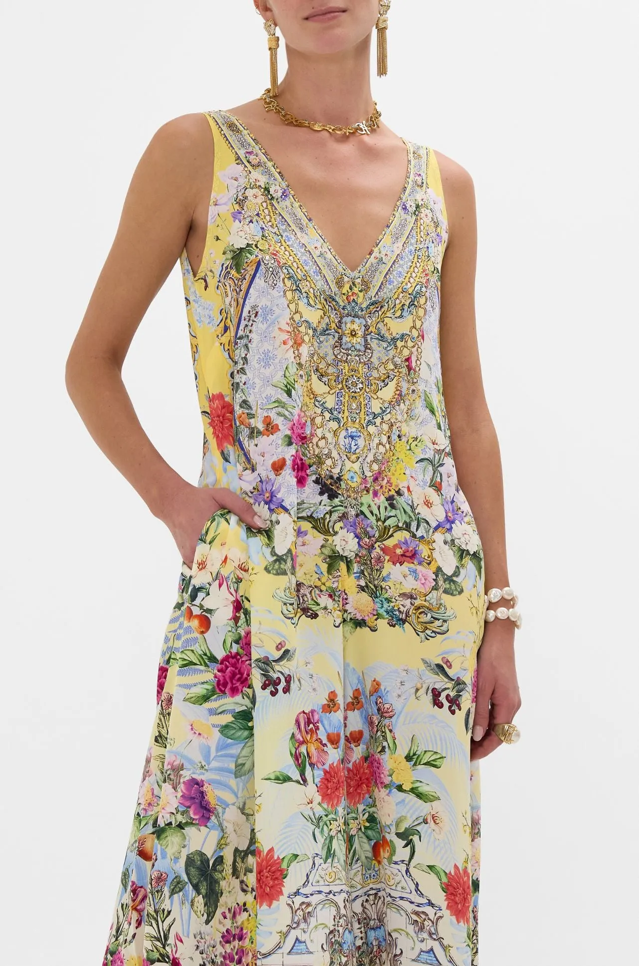 Camilla - Flor Fantastica V Neck Flared Jumpsuit