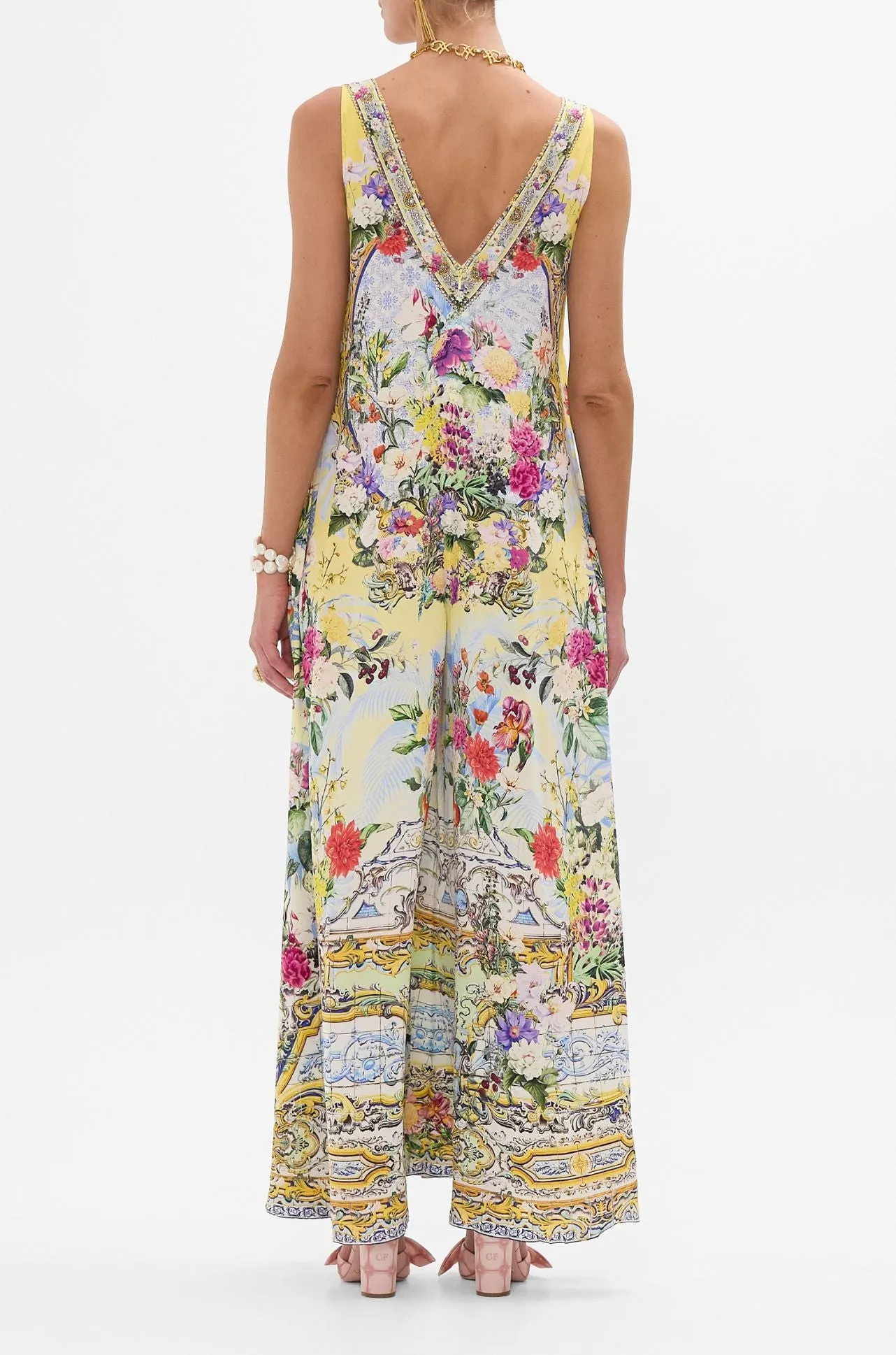 Camilla - Flor Fantastica V Neck Flared Jumpsuit