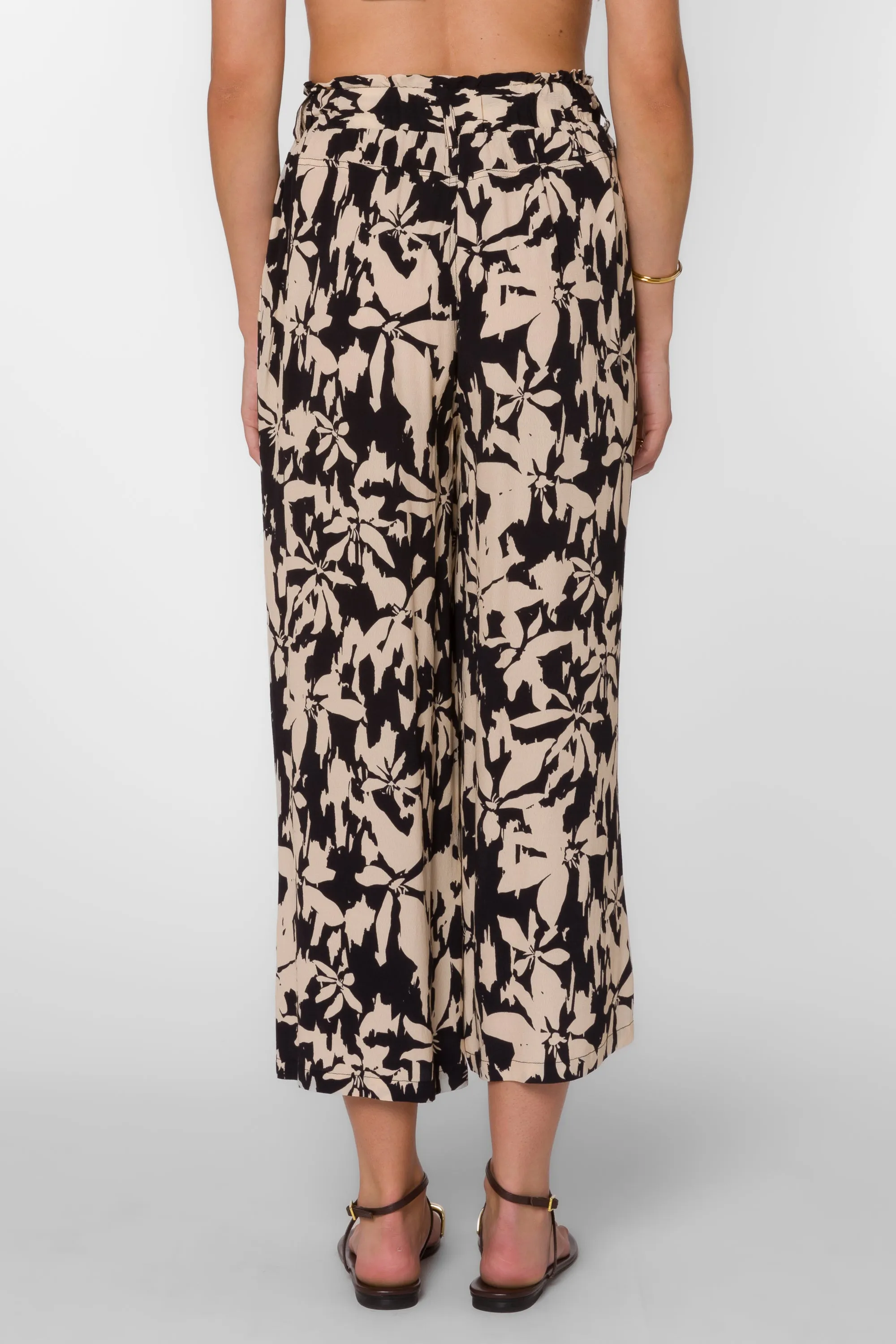 Claudette Black Cream Floral Pants