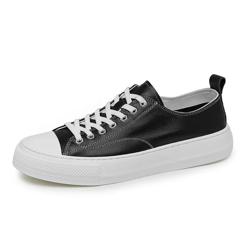 DAPPER STREET SUPPLY CO. - Genuine Leather Low-Top Sneakers