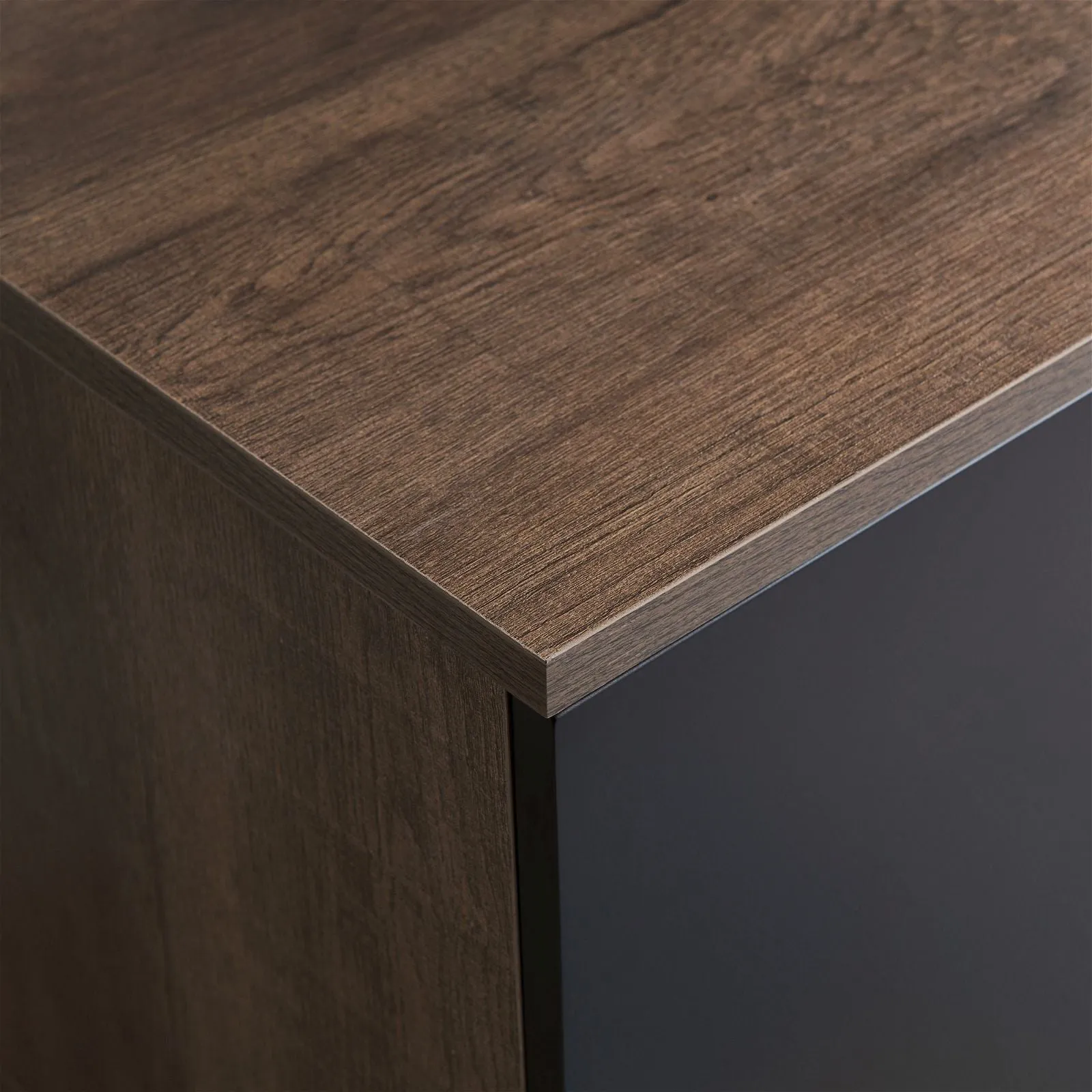DELUX 200cm TV Unit, Dark Oak and Black by Tauris™