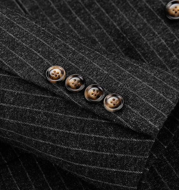 Grey White Stripe Winter Suit