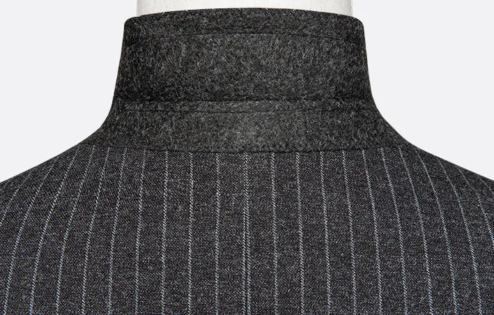 Grey White Stripe Winter Suit
