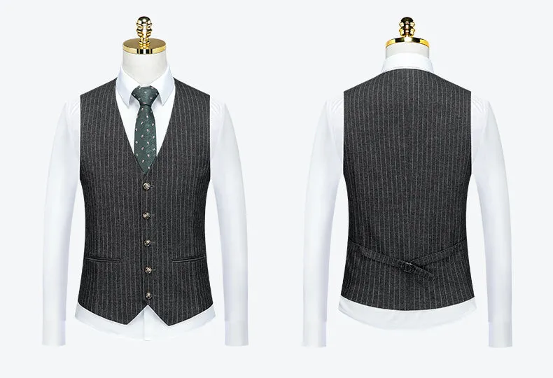 Grey White Stripe Winter Suit