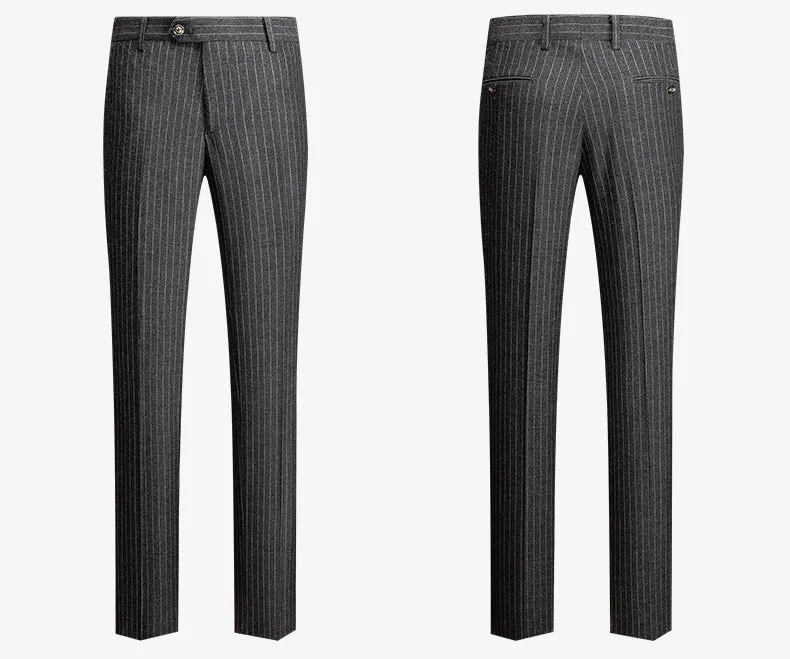 Grey White Stripe Winter Suit