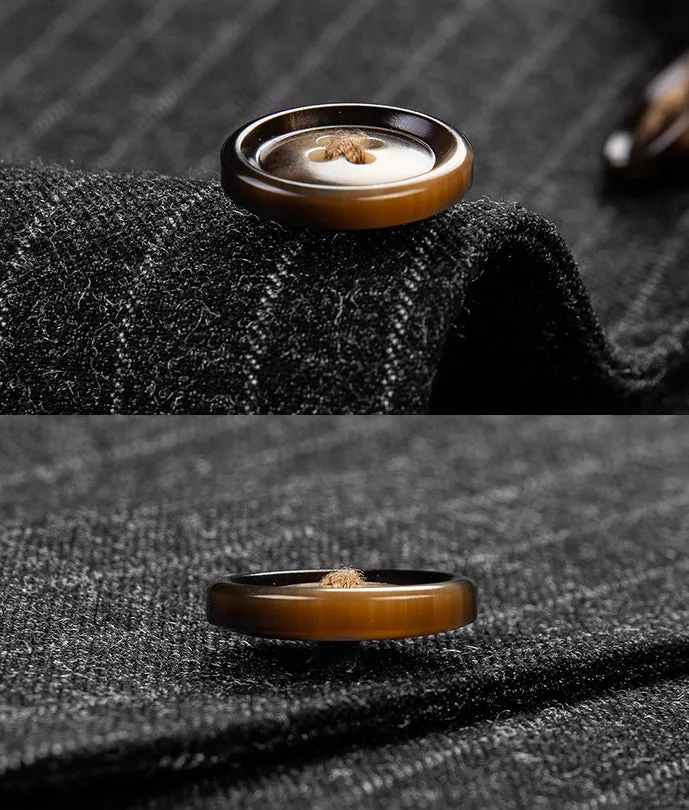 Grey White Stripe Winter Suit