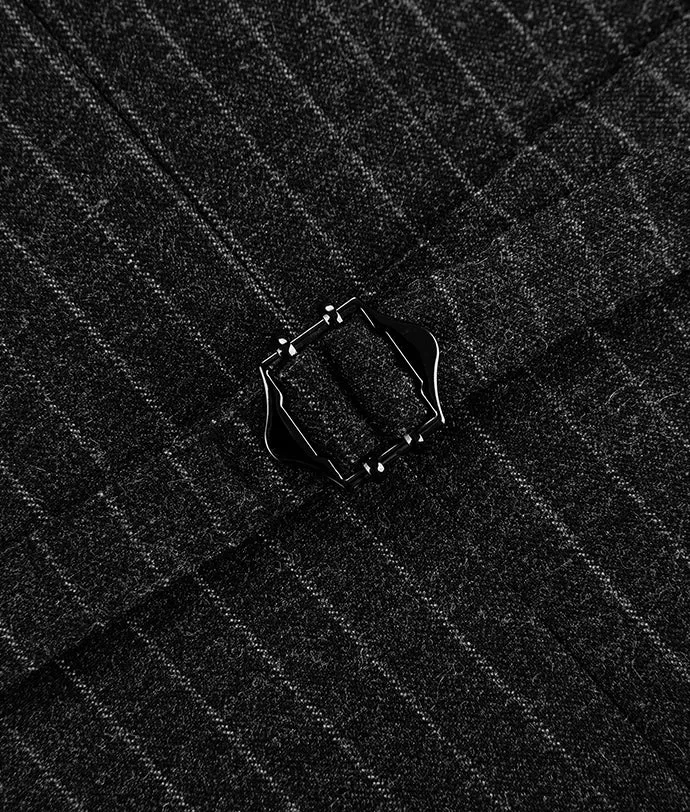 Grey White Stripe Winter Suit