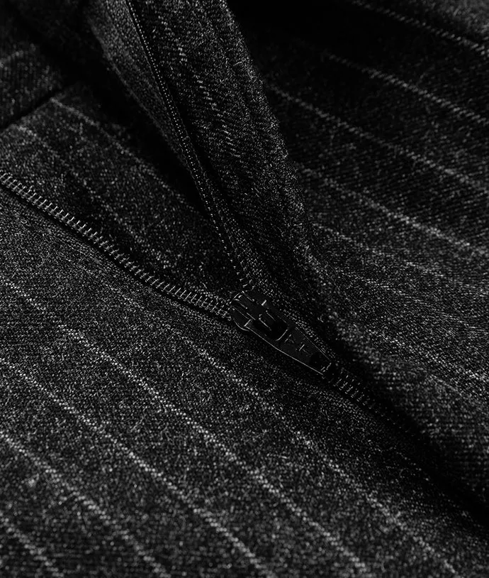 Grey White Stripe Winter Suit