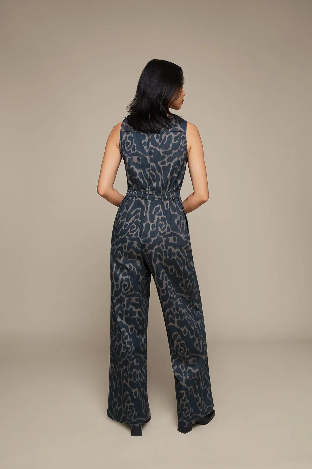 Leopard Boatneck Jumpsuit (Final Sale)