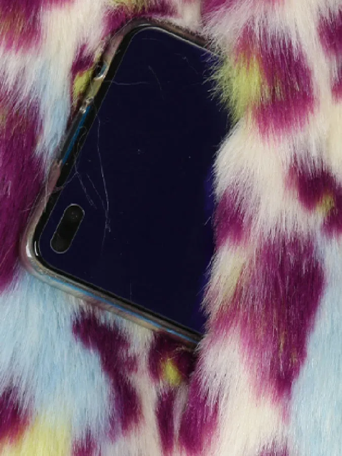 Leopard Faux Fur Long Coat　X564