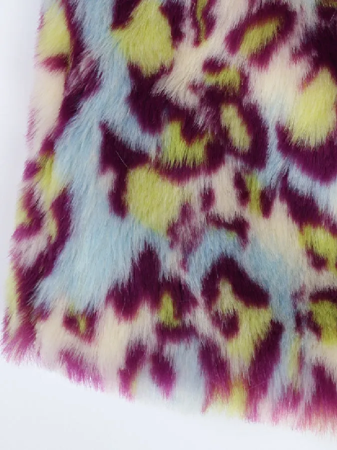Leopard Faux Fur Long Coat　X564
