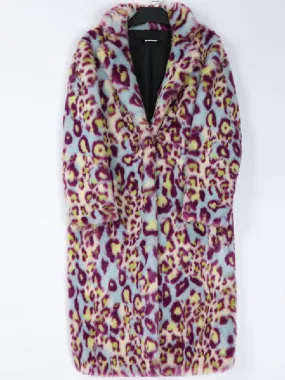 Leopard Faux Fur Long Coat　X564