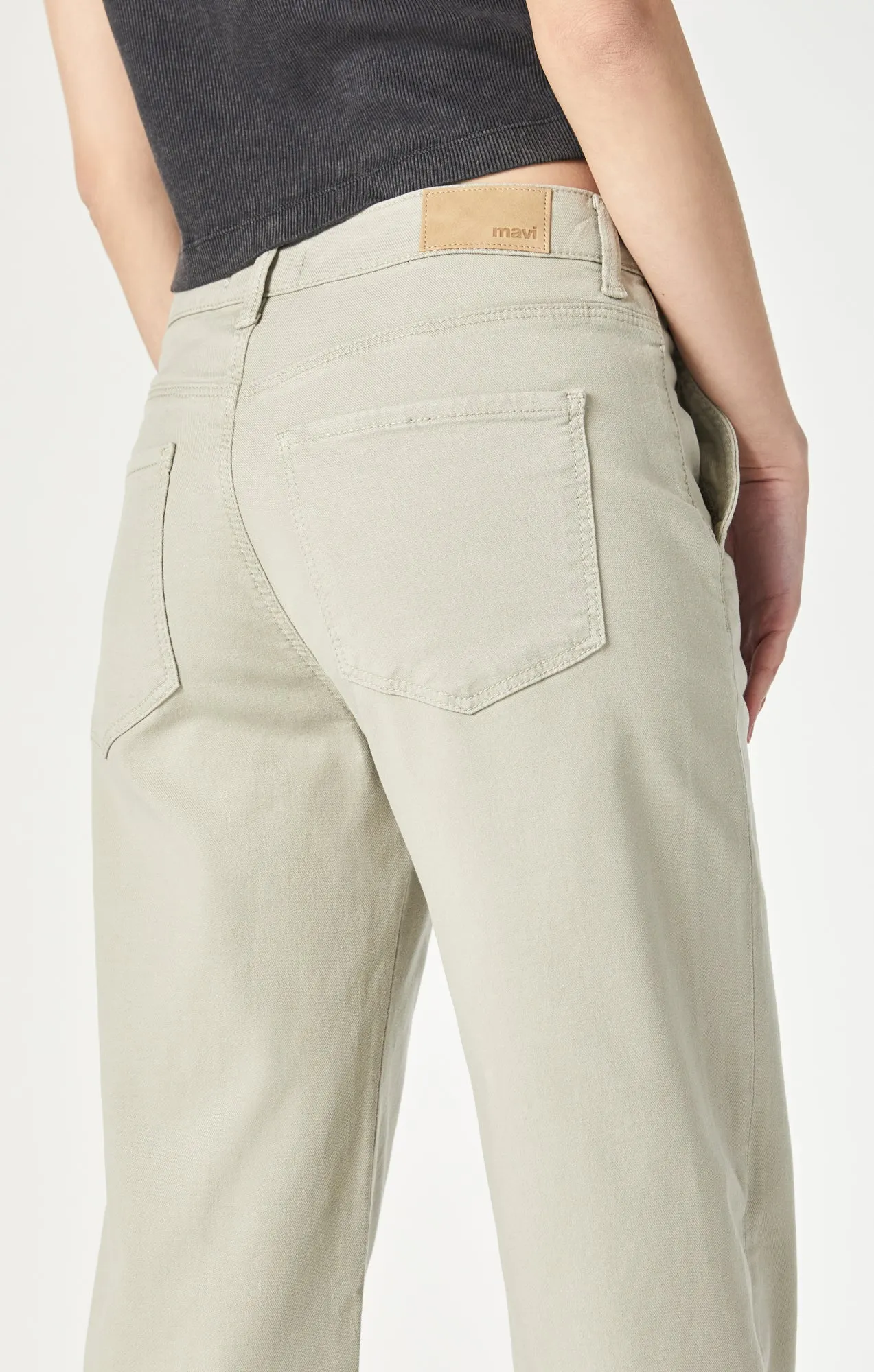 MIRACLE WIDE LEG IN ABBEY STONE LUXE TWILL