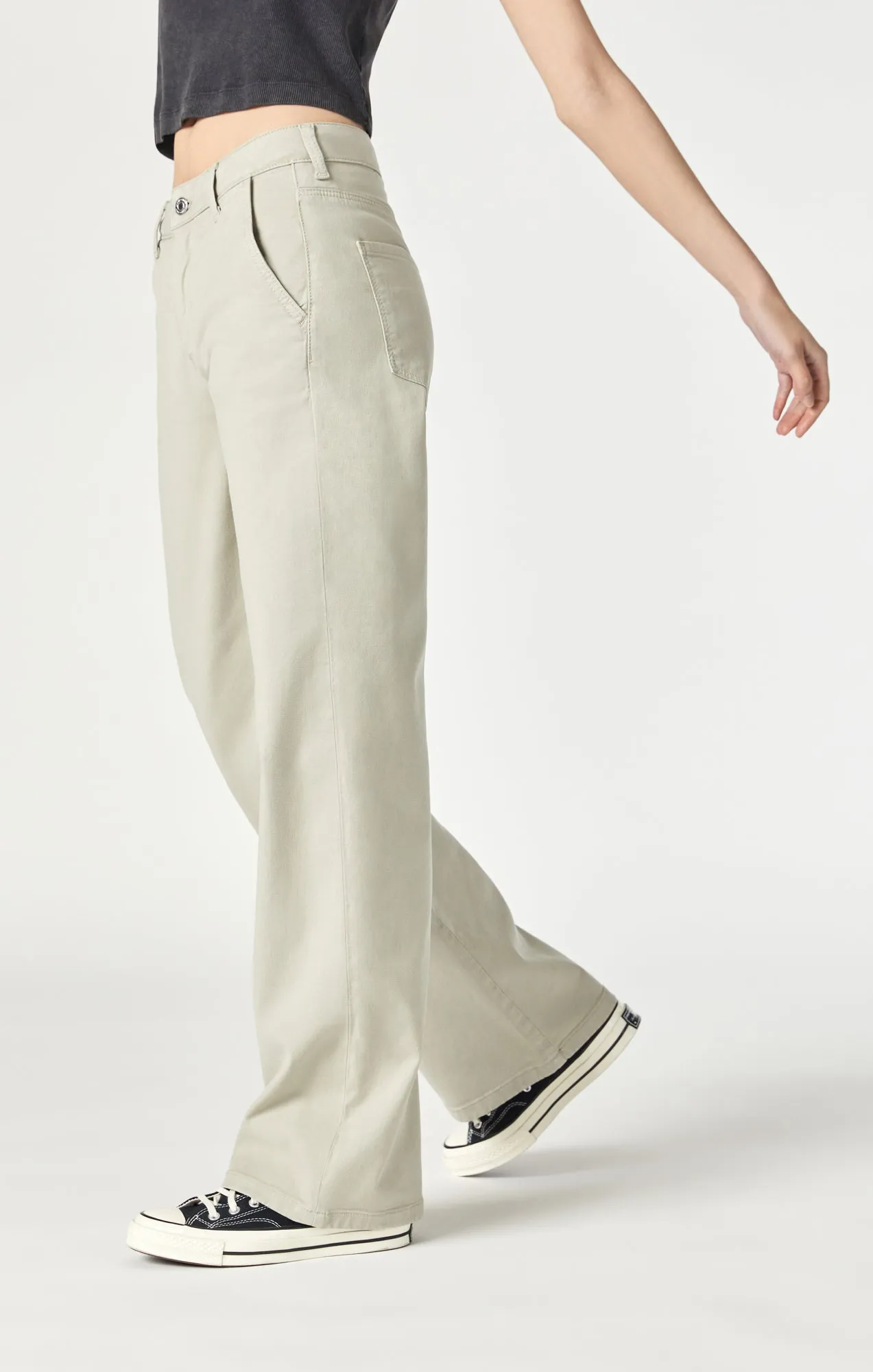MIRACLE WIDE LEG IN ABBEY STONE LUXE TWILL