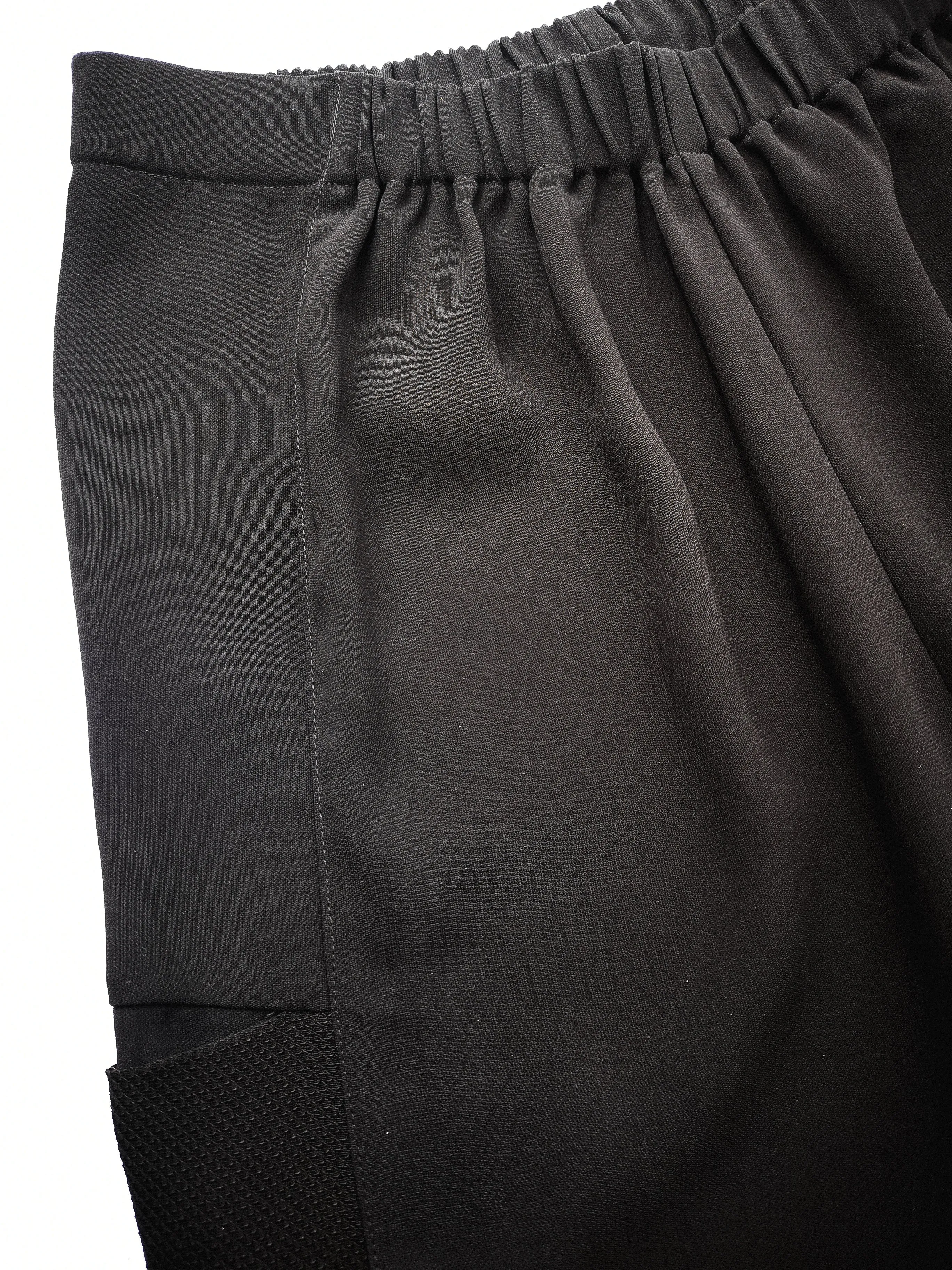 PANTS LOOSE ELASTIC BLACK PLAIN/MESH