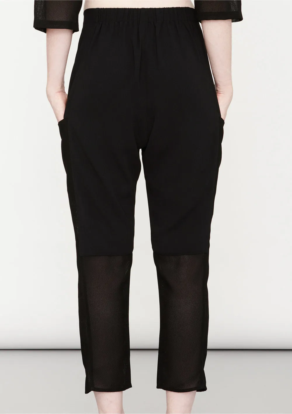 PANTS LOOSE ELASTIC BLACK PLAIN/MESH
