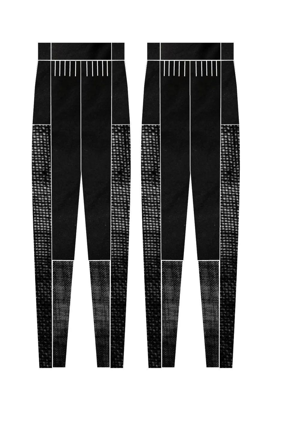 PANTS LOOSE ELASTIC BLACK PLAIN/MESH