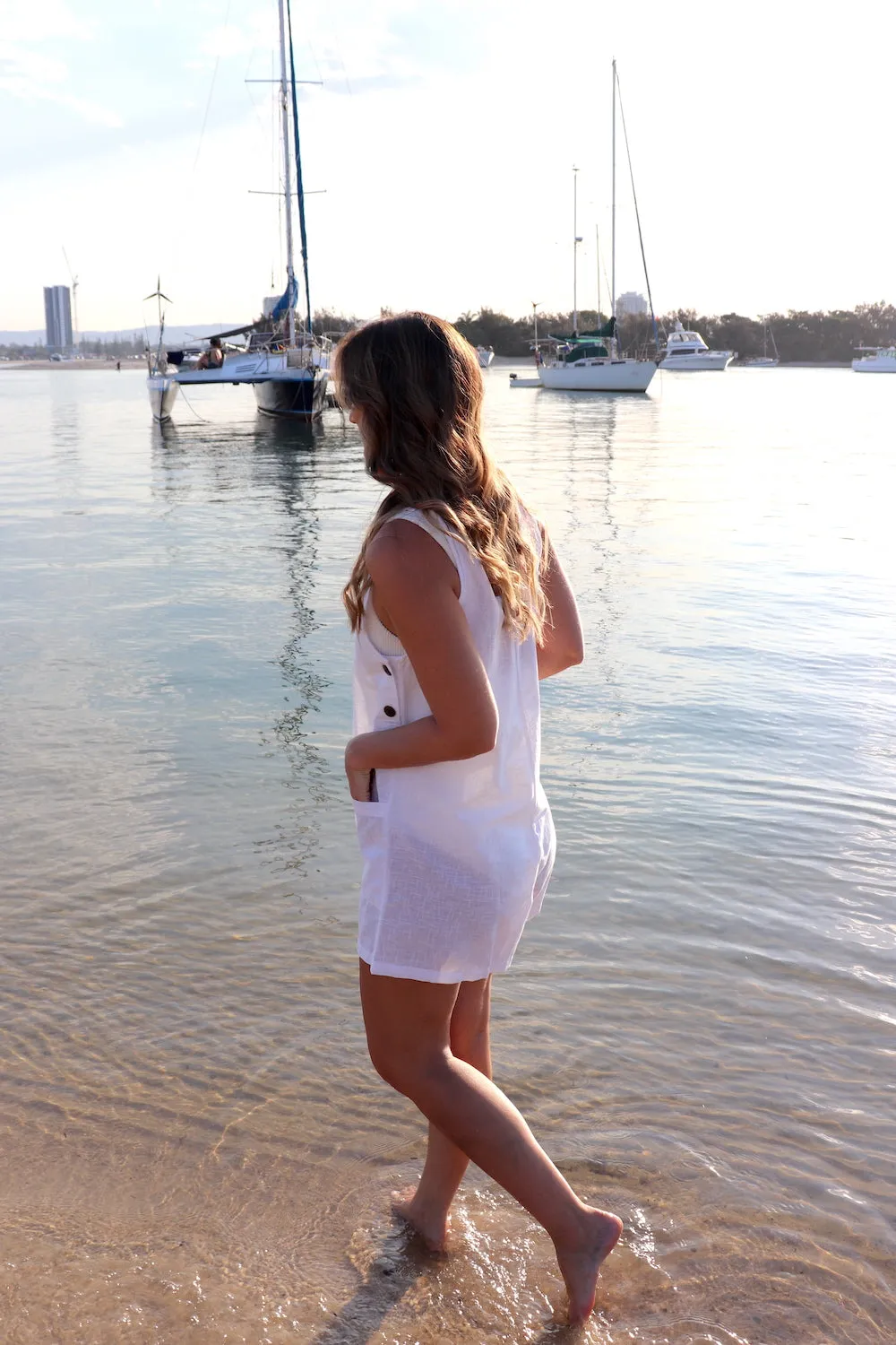 Paris Jumpsuit 100% Cotton In White