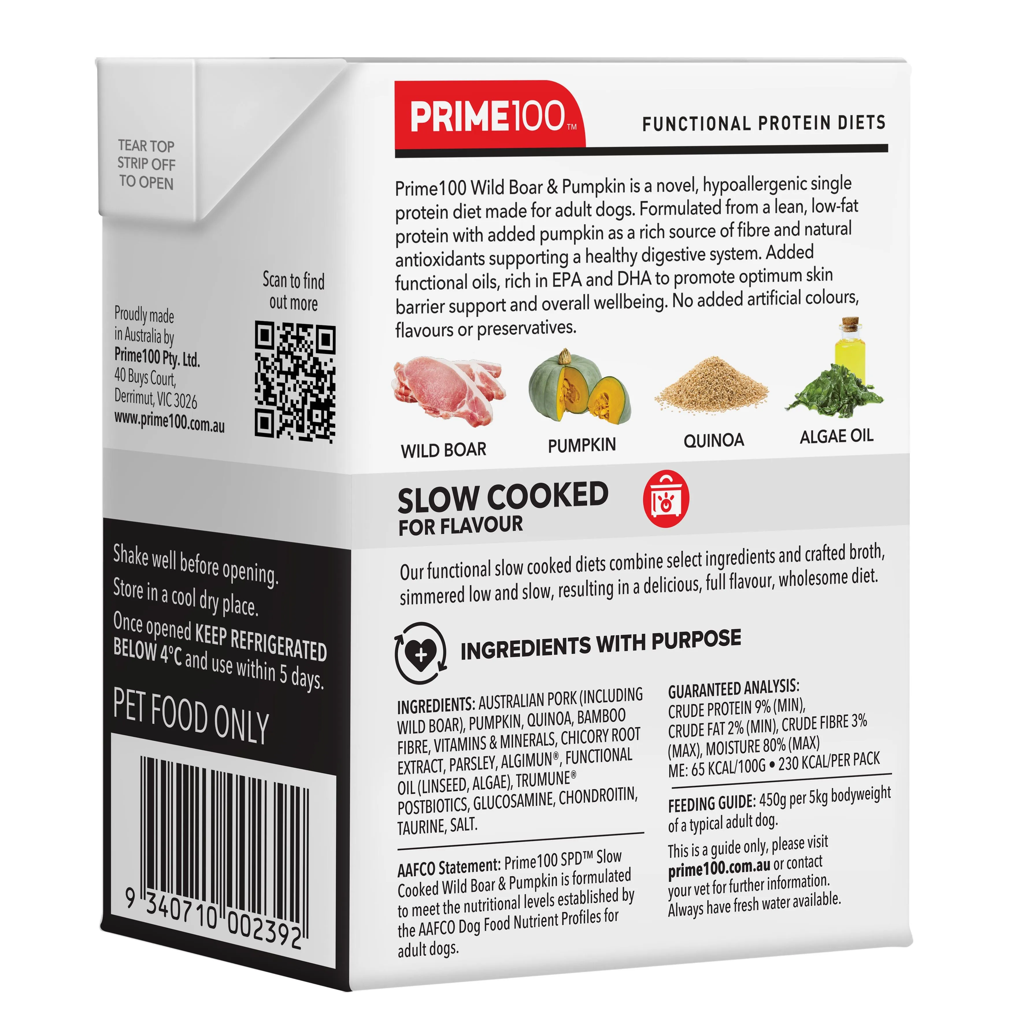 Prime 100 Slow Cooked Wild Boar and Pumpkin 354g