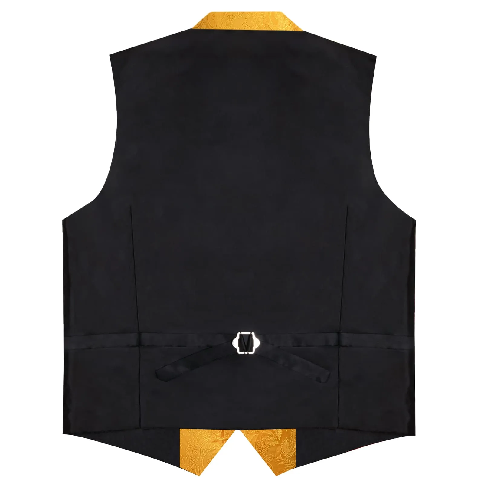 Ties2you Dress Vest Urobilin Yellow Paisley Notched Collar Silk Mens Waistcoat Tie Set