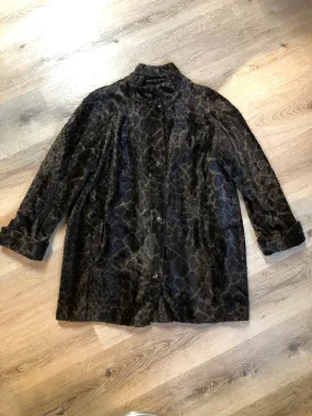Vintage Novelti Faux Leopard Print Fur Jacket. Made in USA