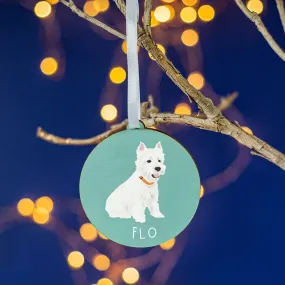 Westie Personalised Dog Christmas Tree Decoration