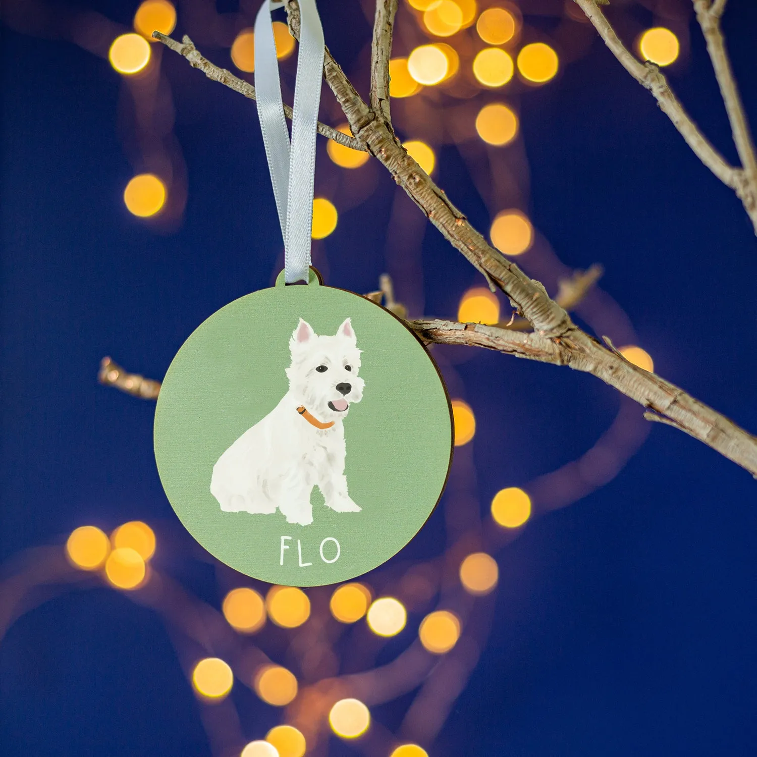 Westie Personalised Dog Christmas Tree Decoration